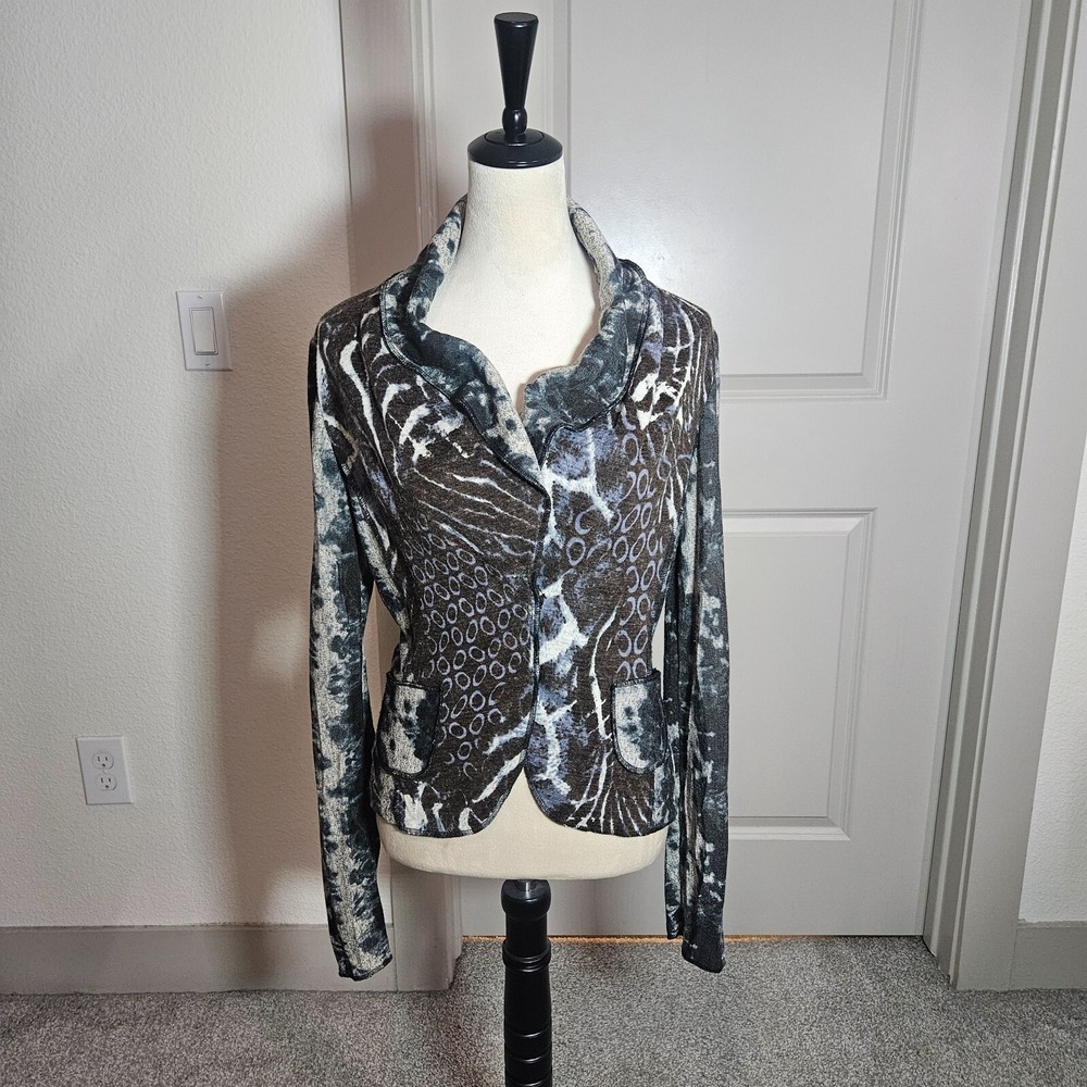 Alberto Makali Lightweight Blazer Jacket Women Medium Snap‎ Button Preppy